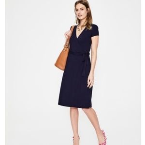 BODEN Summer Wrap Jersey Dress Navy Blue {P15}